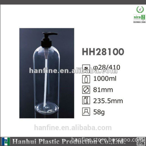 1000ml plastic bottle for shampoo/PET design/OEM is welcome